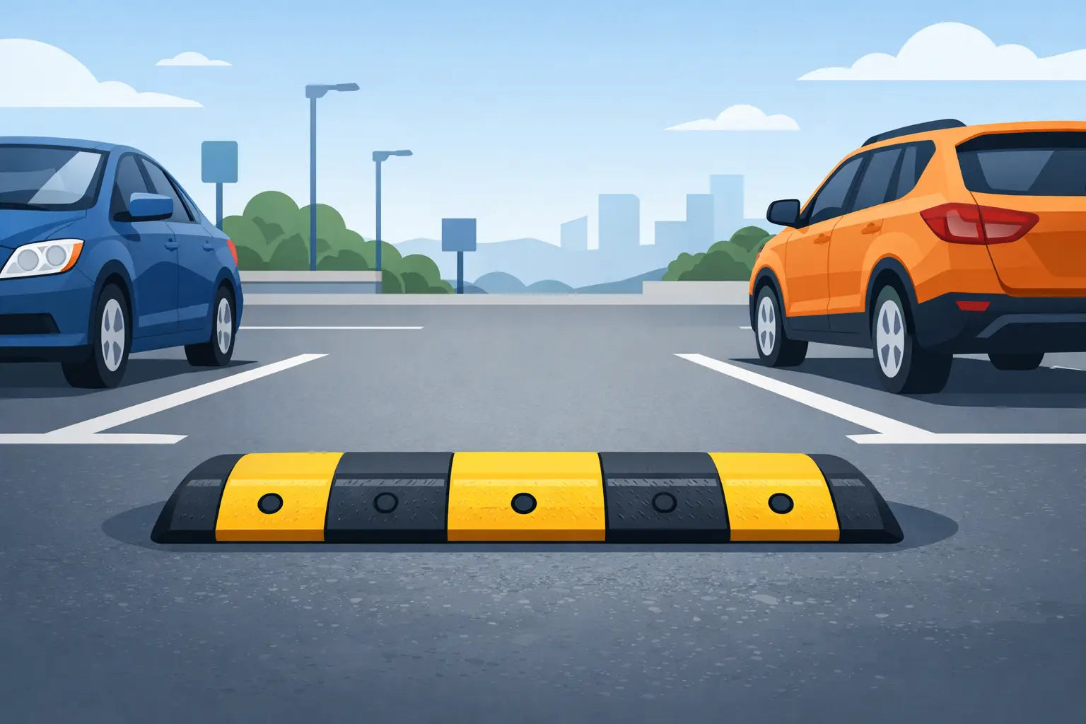 Rubber Speed Bumps for Parking Lots