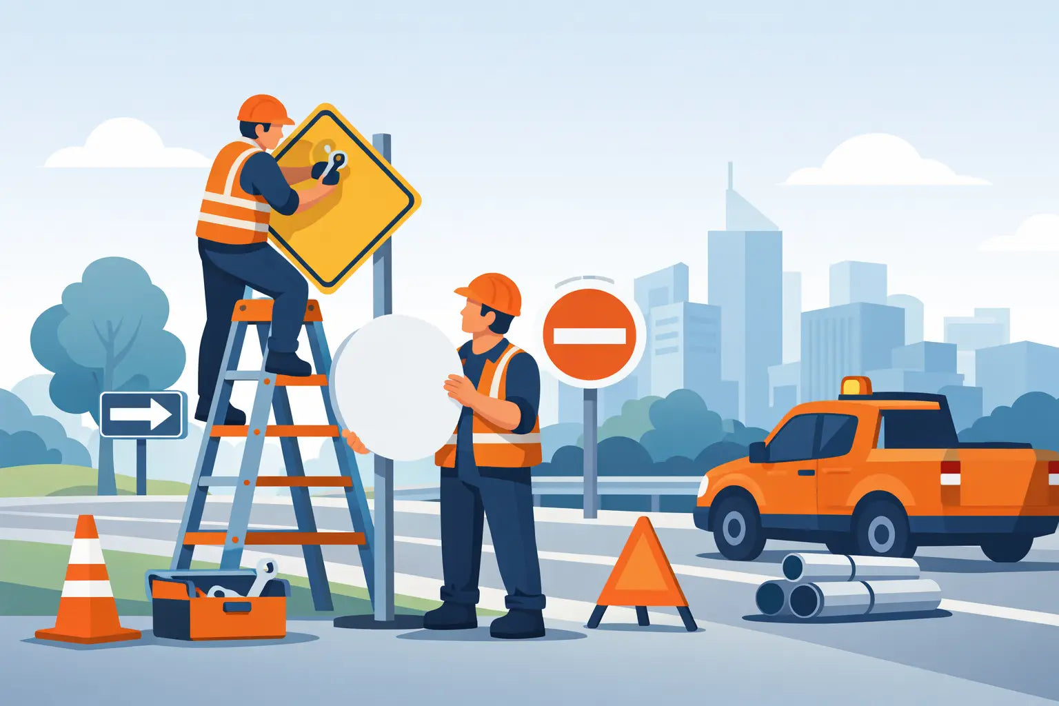 Traffic Sign Installation Support Services