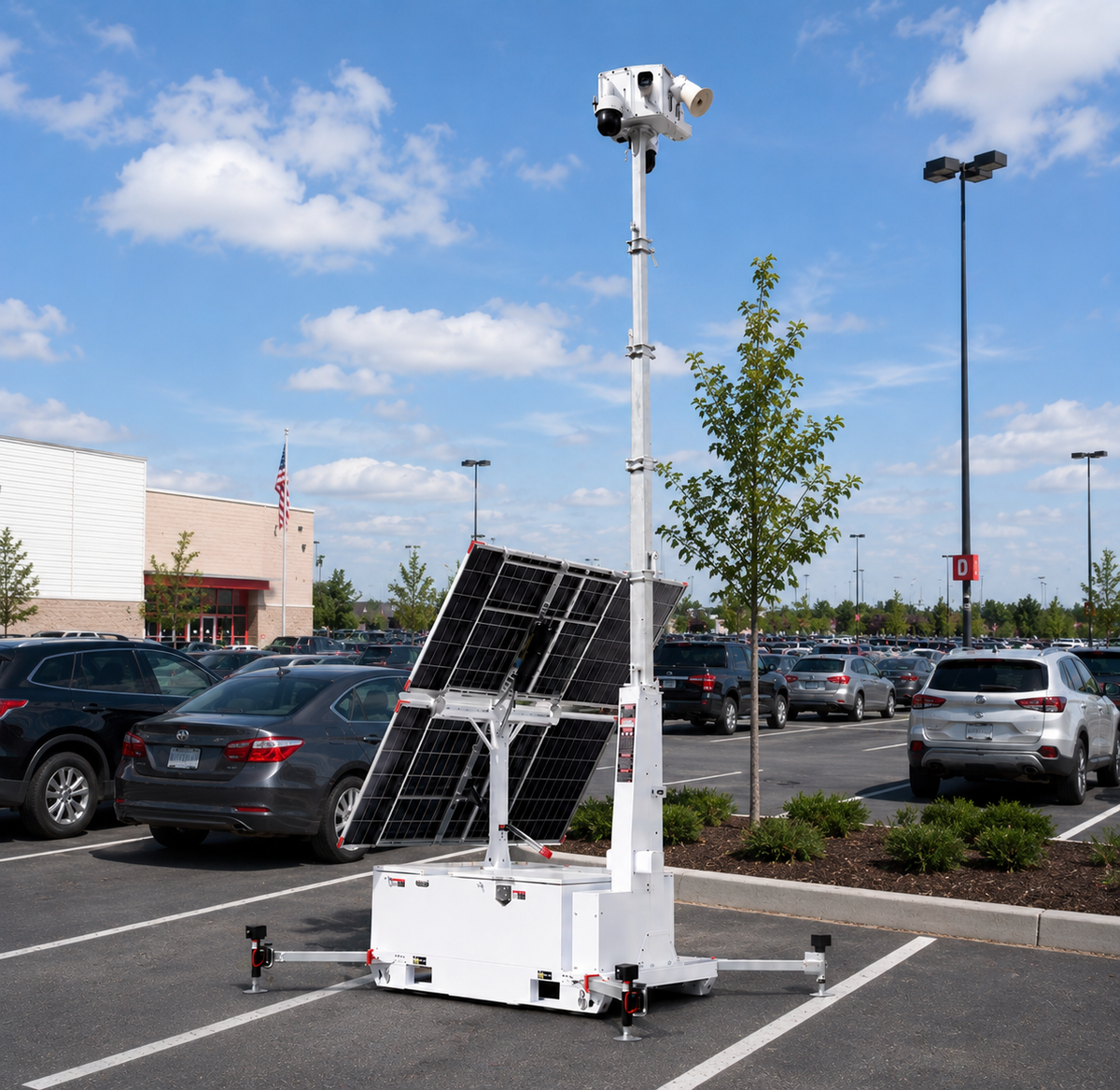 Winstar Construction Site Security Surveillance Skid-Mounted Tower