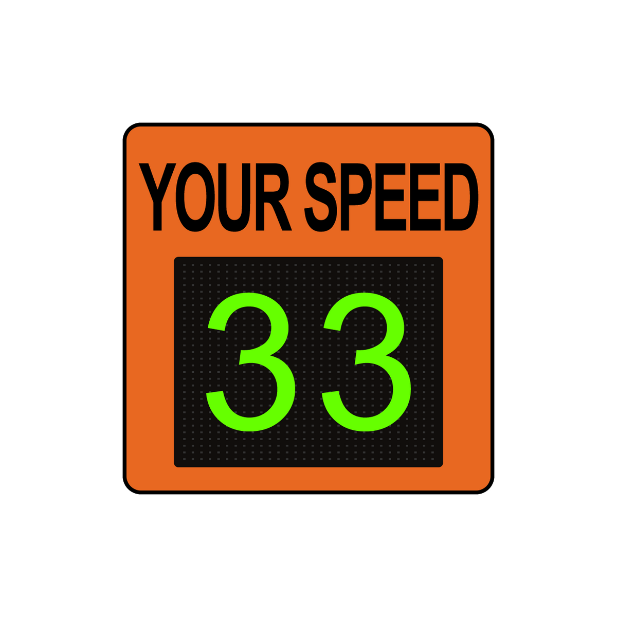 Winstar 11M Digital Radar Speed Sign 23&quot; x 23&quot; (20&quot; Matrix LED Display)