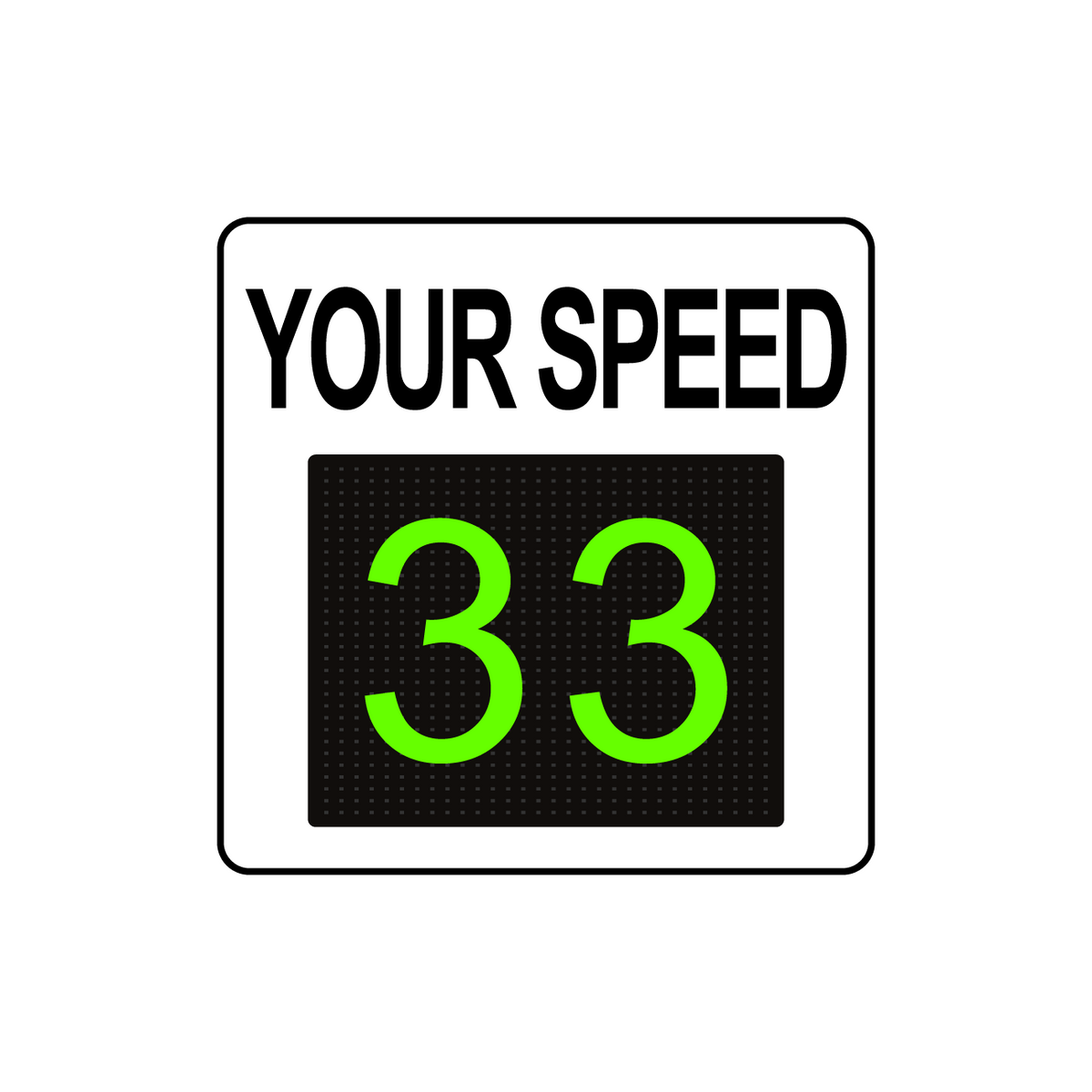 Winstar 11M Digital Radar Speed Sign 23&quot; x 23&quot; (20&quot; Matrix LED Display)