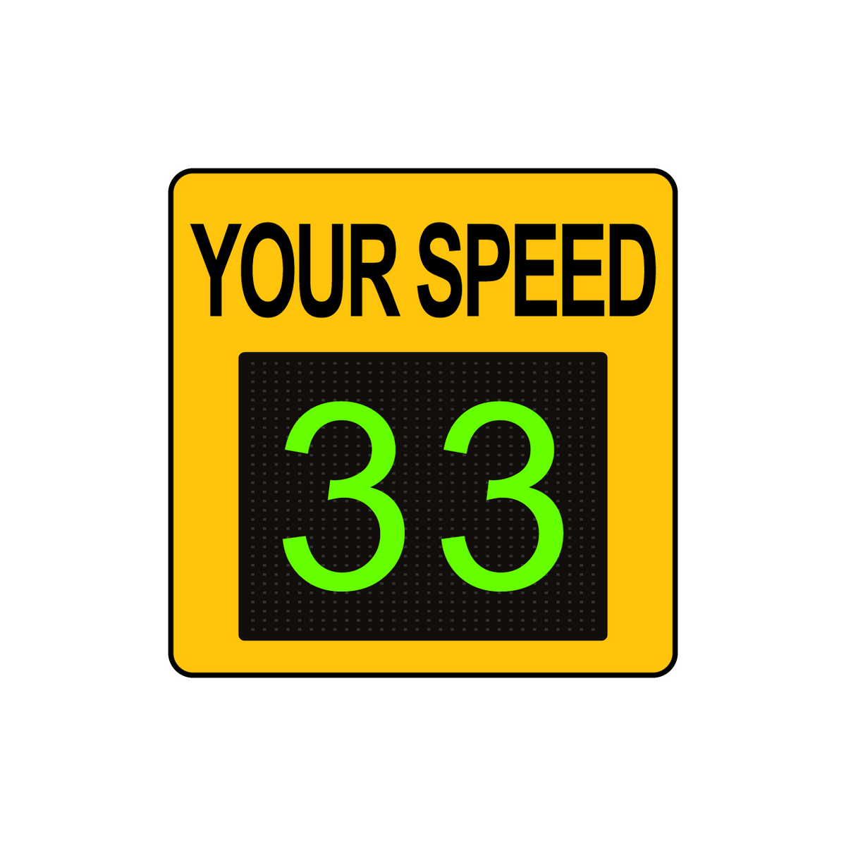 Winstar 11M Digital Radar Speed Sign 23&quot; x 23&quot; (20&quot; Matrix LED Display)