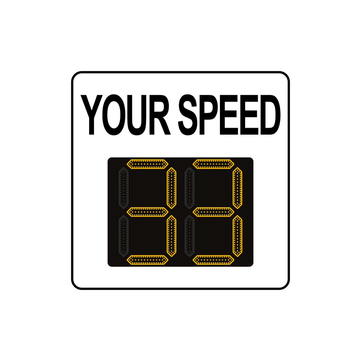 Winstar 11 Digital Radar Speed Sign 23&quot; x 23&quot; (20&quot; LED Display)