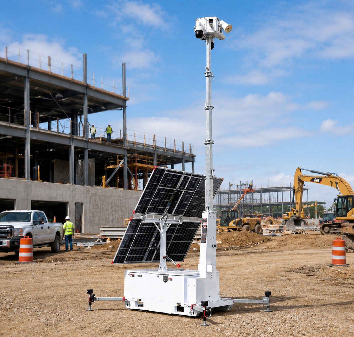 Winstar Construction Site Security Surveillance Skid-Mounted Tower