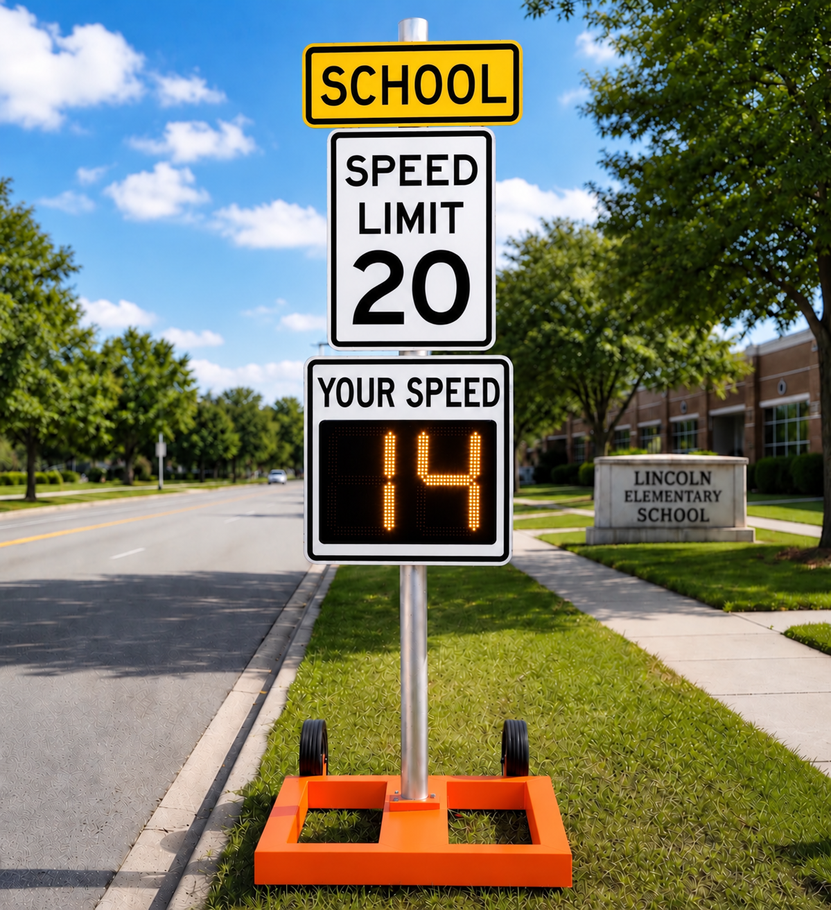 Winstar 11M Digital Radar Speed Sign 23" x 23" (20" Matrix LED Display)